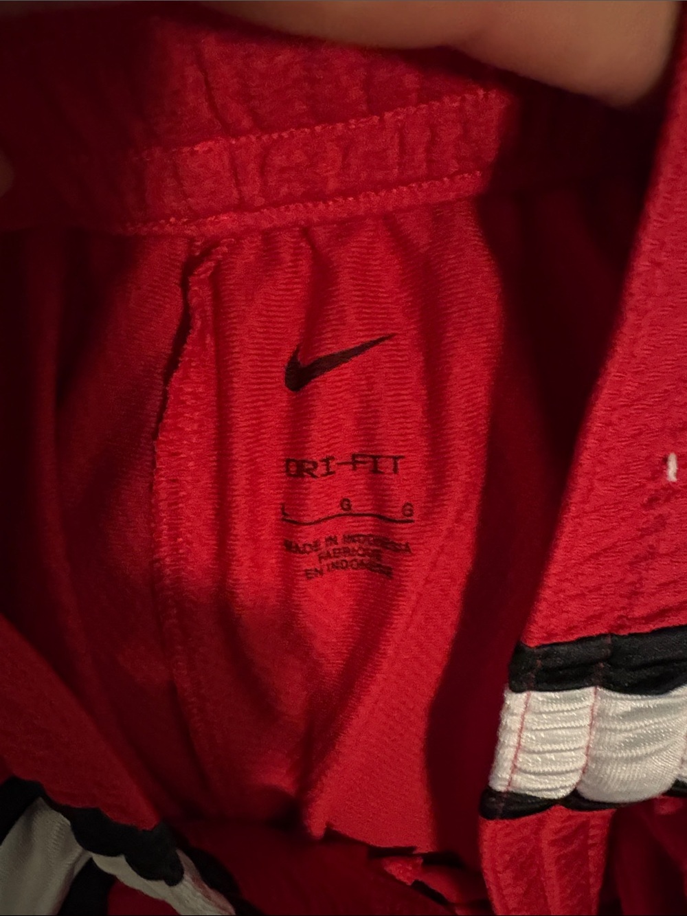 Nike Red Basketball Shorts with Black & White Accents Dri-Fit - Picture 5 of 5